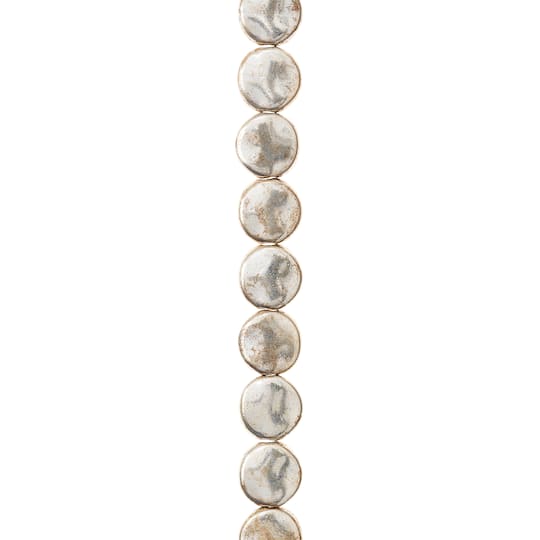 12 Pack: Sterling Silver-Plated Lentil Beads, 10mm by Bead Landing™